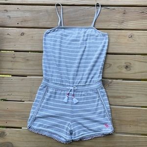 Abercrombie kids 15/16 grey white stripped romper